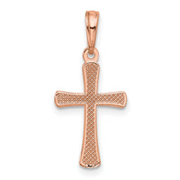 10K Rose Gold Polished Beveled Cross w/ Round Tips Charm-10K8524R