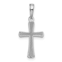 10K White Gold Polished Beveled Cross w/ Round Tips Charm-10K8524W