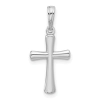 10K White Gold Polished Beveled Cross w/ Round Tips Charm-10K8524W
