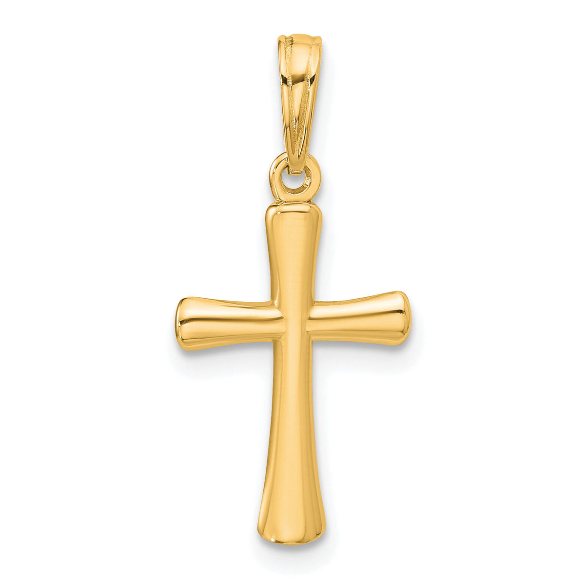 10K Polished Beveled Cross w/ Round Tips Charm-10K8524