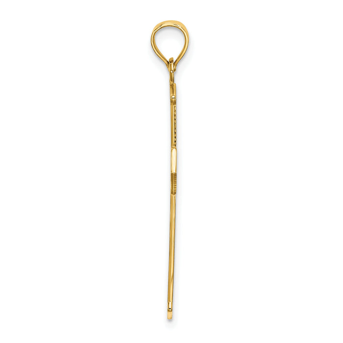 14K Arrow Tip Cross W/ Cross Accents Charm-K8527