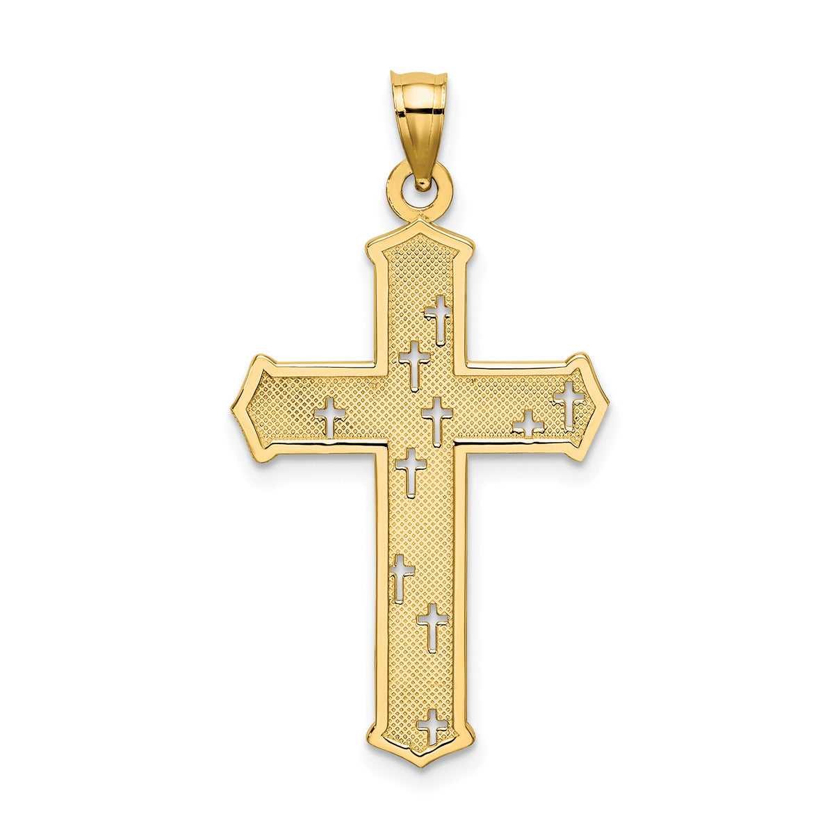 14K Arrow Tip Cross W/ Cross Accents Charm-K8527