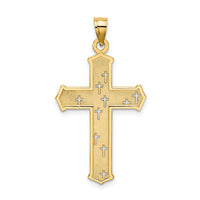 14K Arrow Tip Cross W/ Cross Accents Charm-K8527