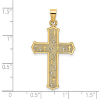 14K Arrow Tip Cross W/ Cross Accents Charm-K8527