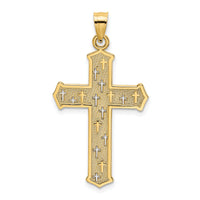 14K Arrow Tip Cross W/ Cross Accents Charm-K8527