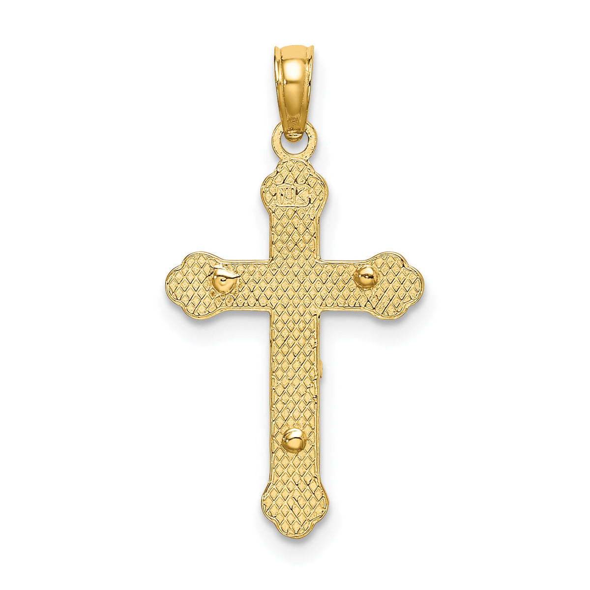 14K Inri Crucifix W/ Scroll Tips Charm-K8531