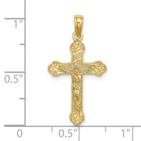 14K Inri Crucifix W/ Scroll Tips Charm-K8531