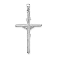 14K White Gold Textured Crucifix Charm-K8532W