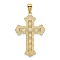 14K 2-D Filigree Center Block Cross Charm-K8535