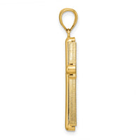 14k Beveled Cross Pendant-K8536