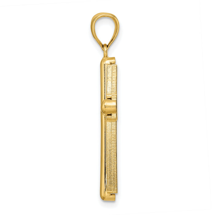 14k Beveled Cross Pendant-K8536