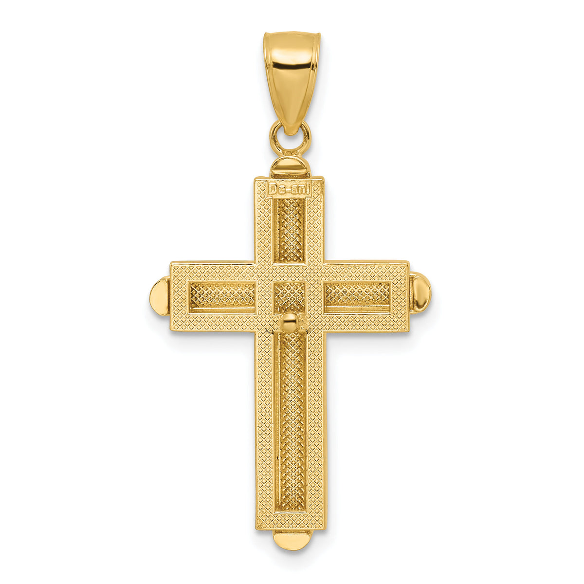 14k Beveled Cross Pendant-K8536
