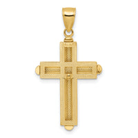 14k Beveled Cross Pendant-K8536