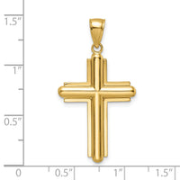 14k Beveled Cross Pendant-K8536