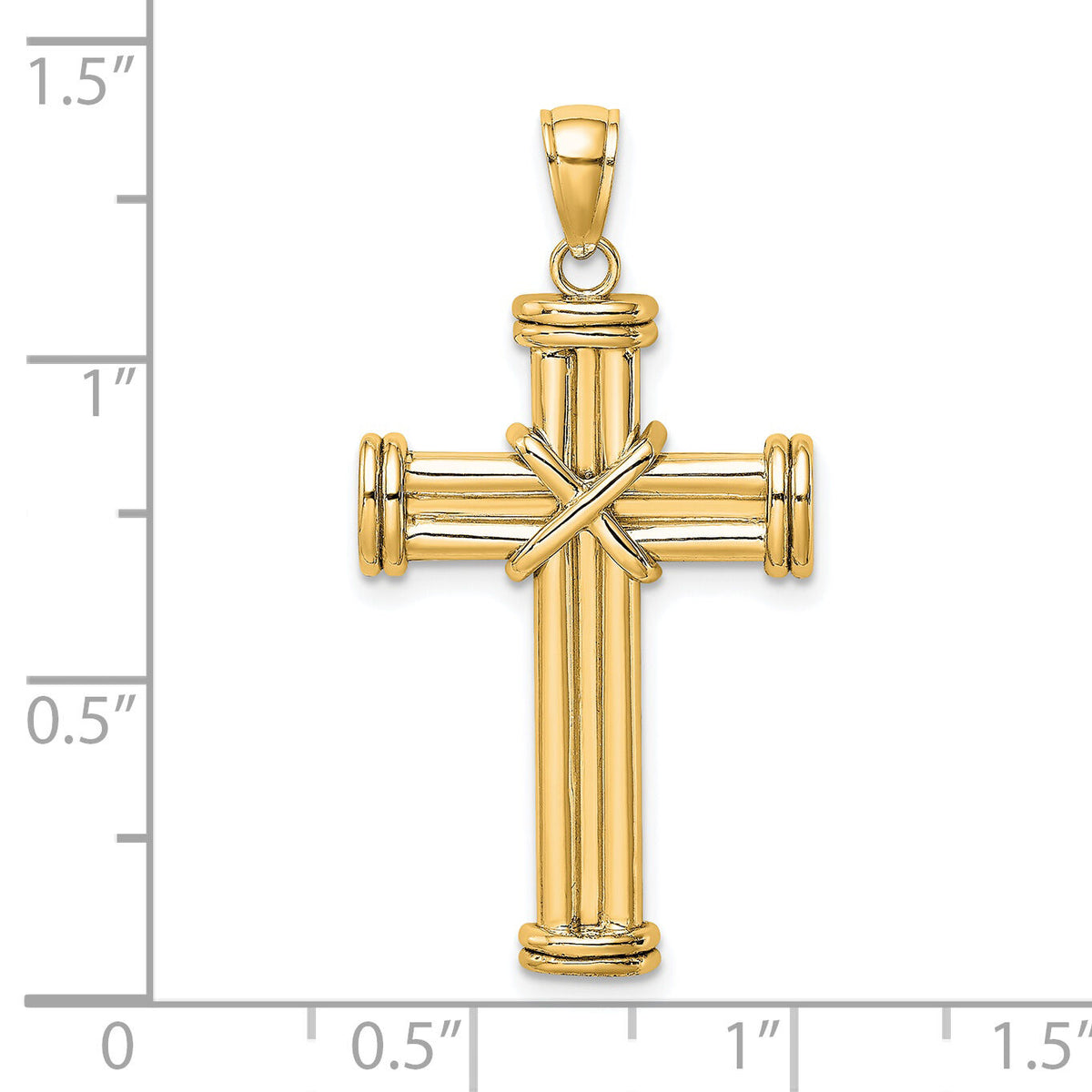 14k Polished Cross Pendant-K8537