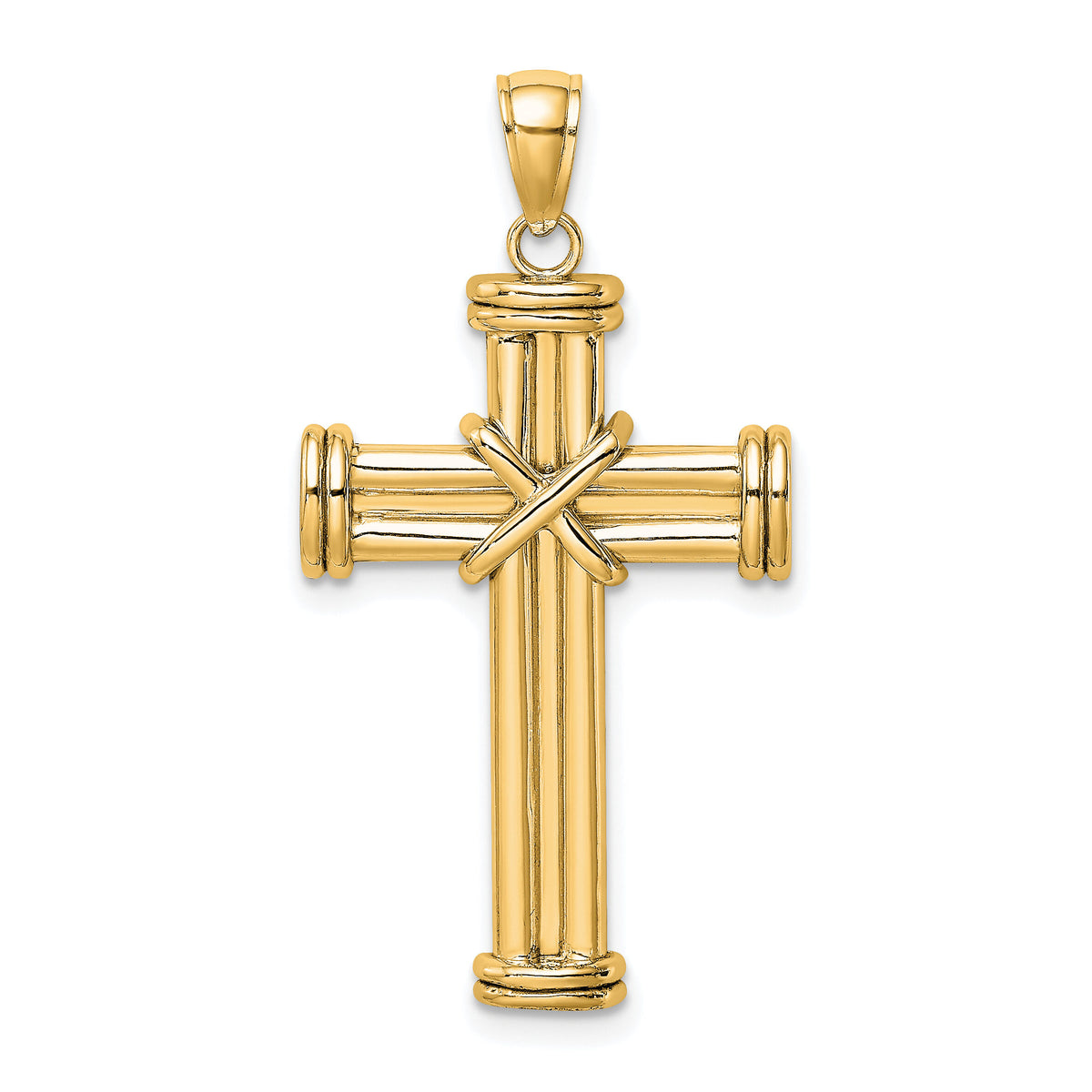 14k Polished Cross Pendant-K8537