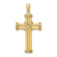 14k Polished Cross Pendant-K8537
