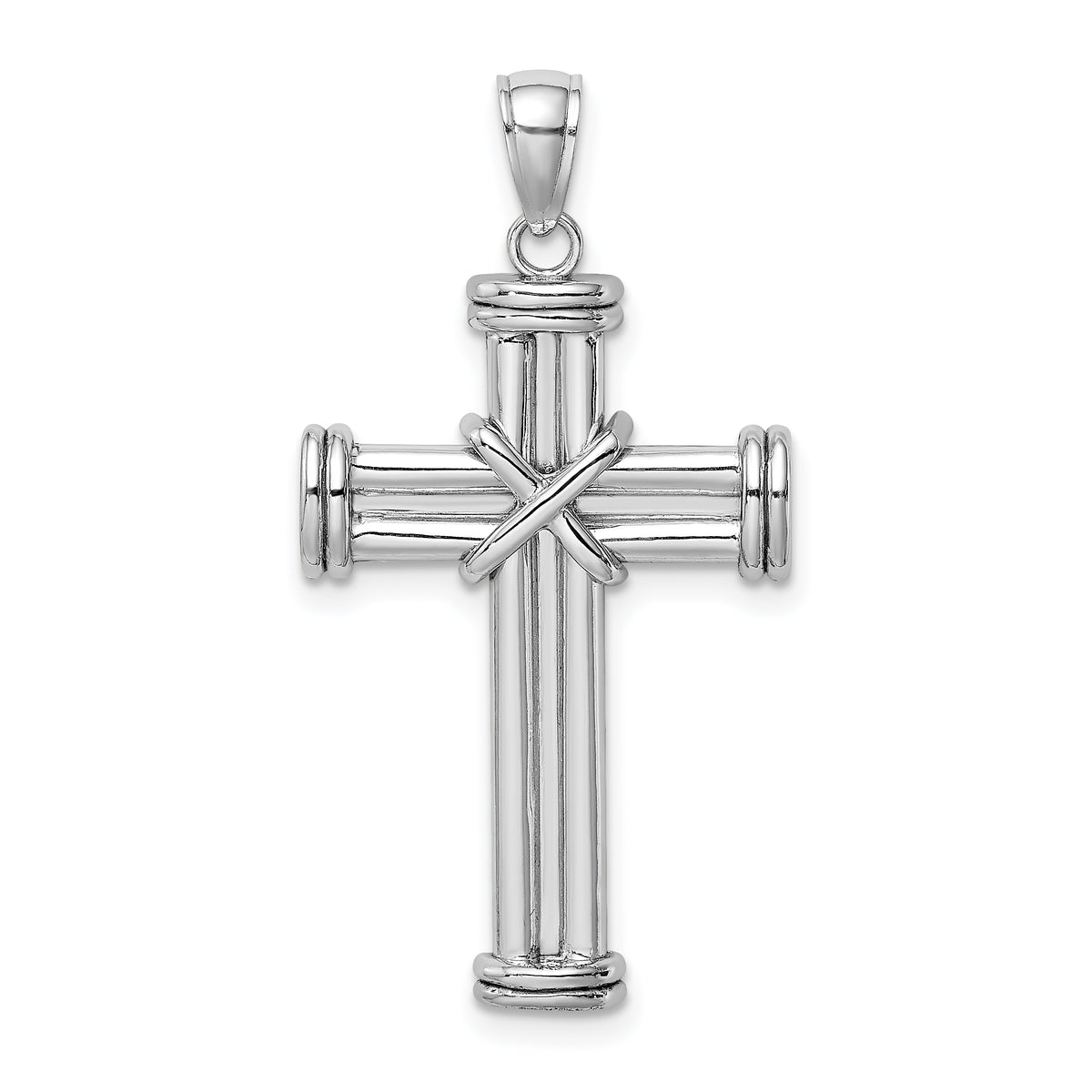 14k White Gold Polished Cross Pendant-K8537W