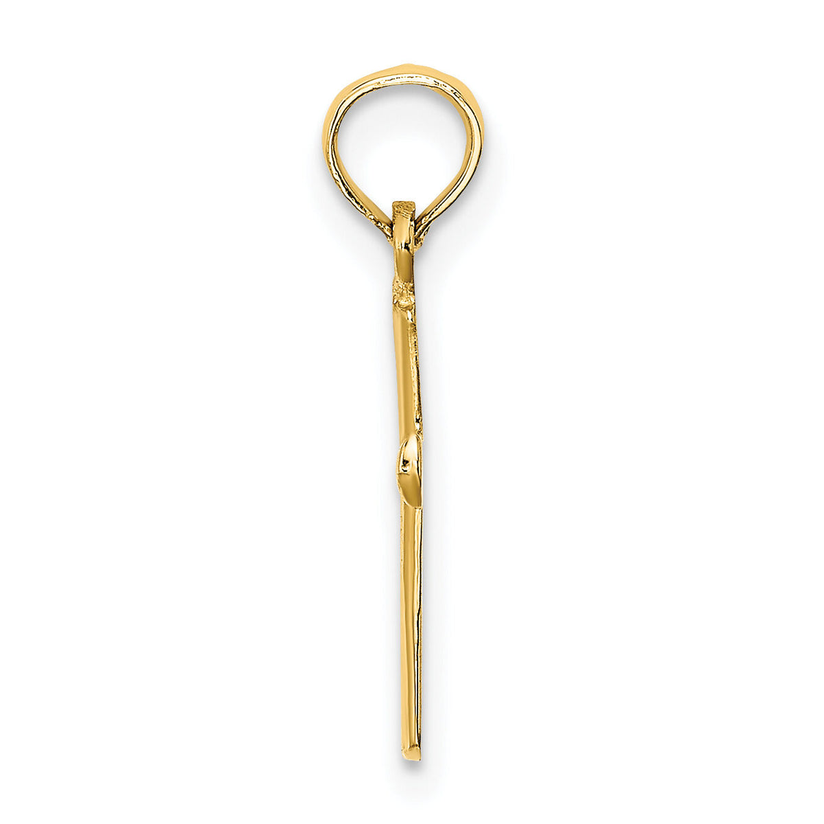 14K Polished Beveled Cross w/ Round tips Charm-K8539