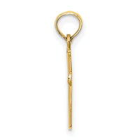 14K Polished Beveled Cross w/ Round tips Charm-K8539