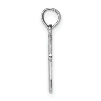 14K White Gold Polished Beveled Cross w/ Round tips Charm-K8539W