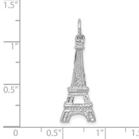 14k White Gold Solid Polished Eiffel Tower Charm-K854