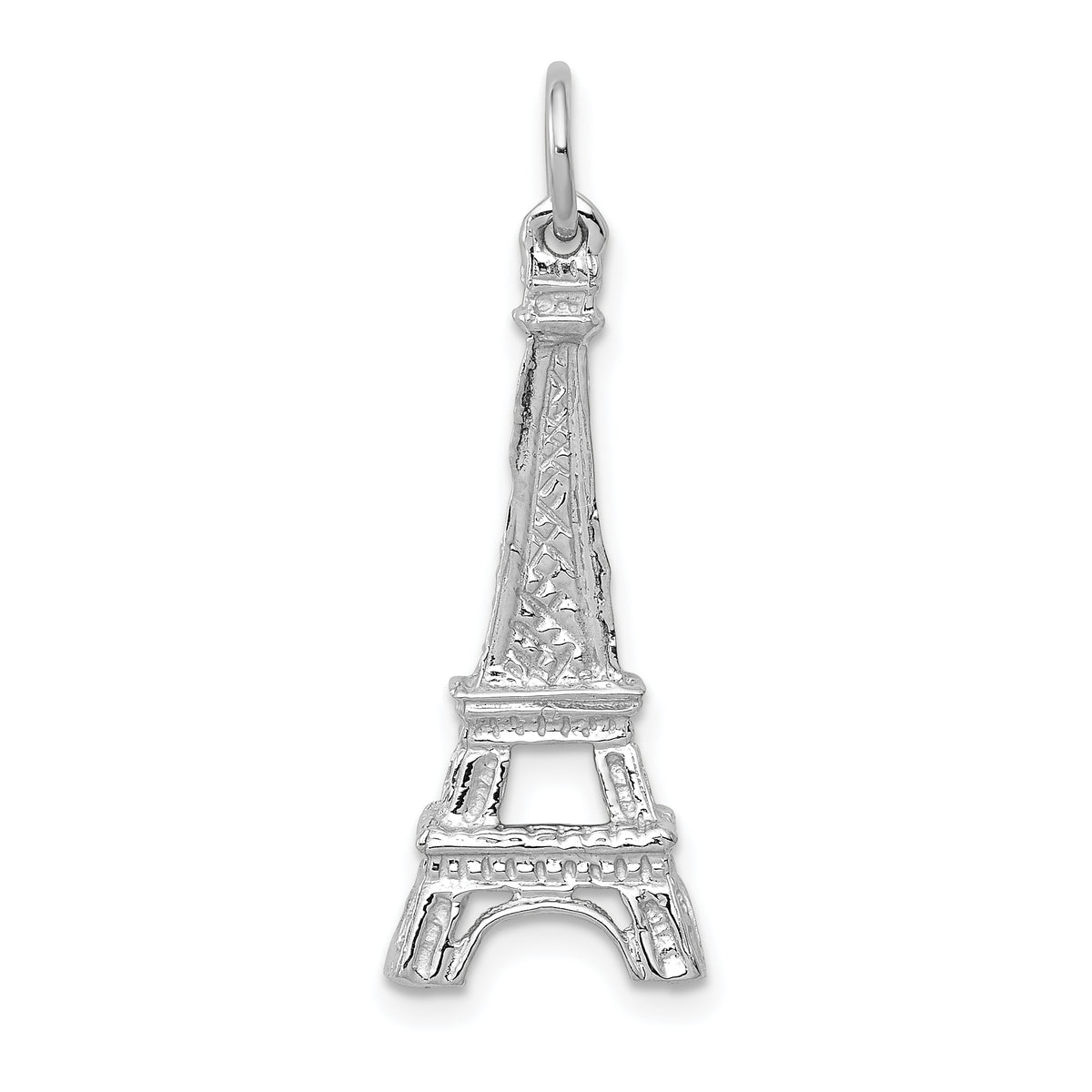14k White Gold Solid Polished Eiffel Tower Charm-K854