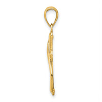 14K Cross With Drape Charm-K8545