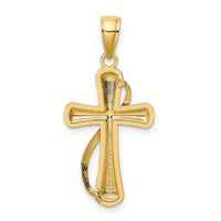 14K Cross With Drape Charm-K8545