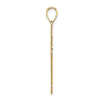 14K Textured and Beaded Edge Cross Charm-K8547