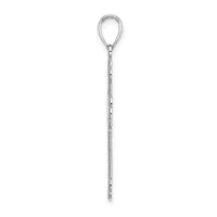 14K White Gold Textured and Beaded Edge Charm-K8547W