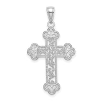 14K White Gold Textured and Beaded Edge Charm-K8547W