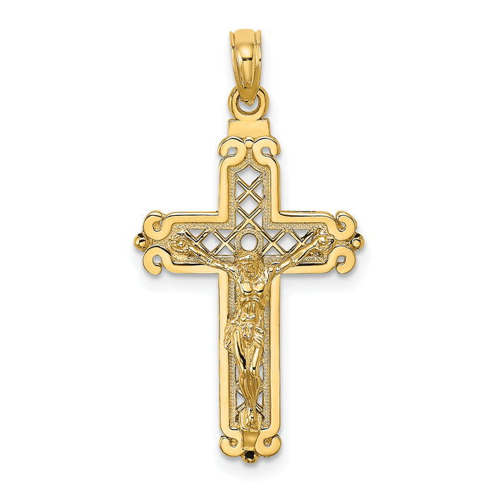 14k Fancy Crucifix Charm-K8549