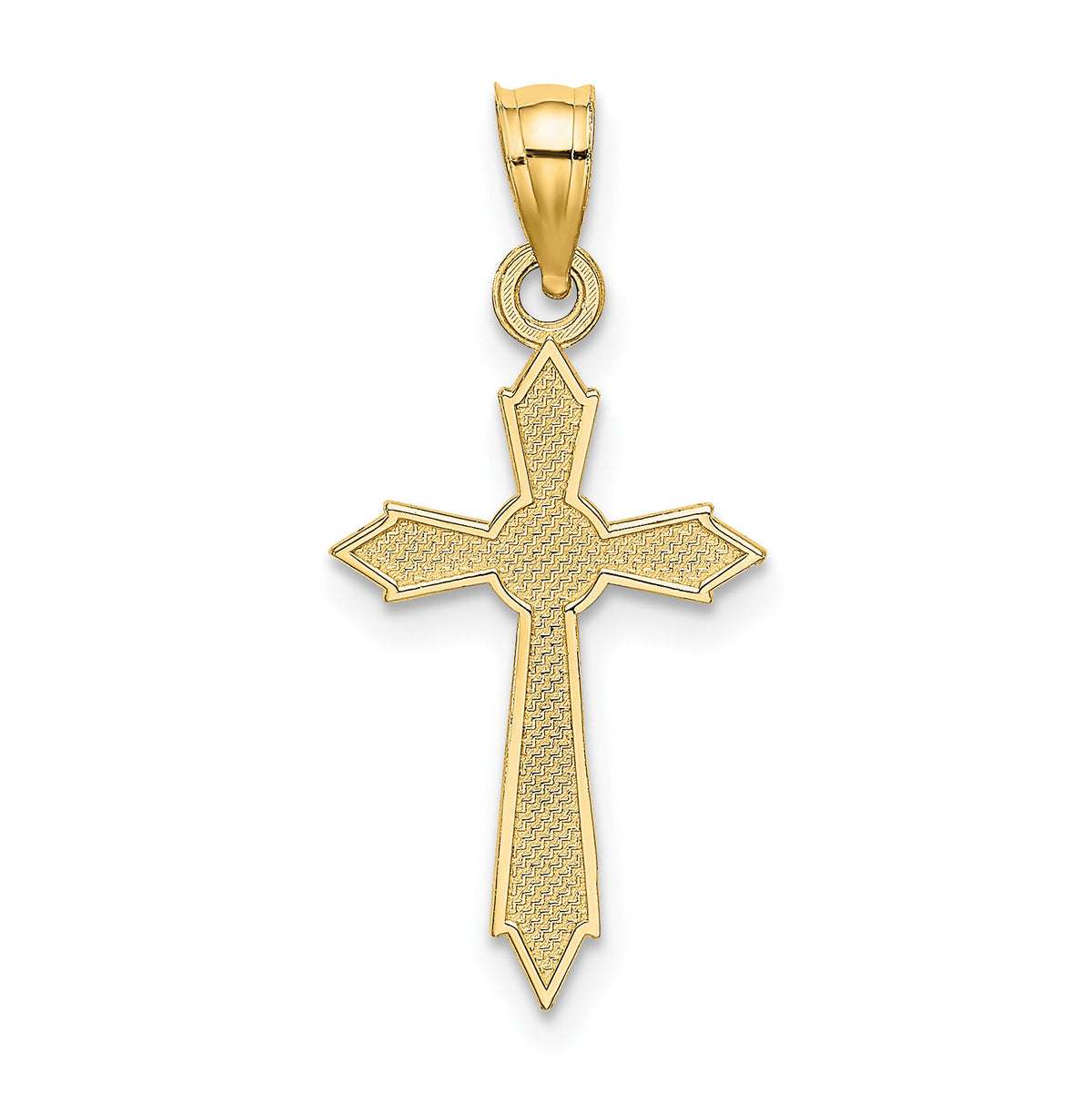 14K w/ Engraved Edges Cross Charm-K8553