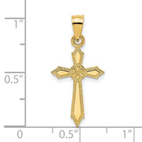 14K w/ Engraved Edges Cross Charm-K8553