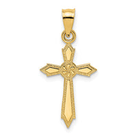 14K w/ Engraved Edges Cross Charm-K8553