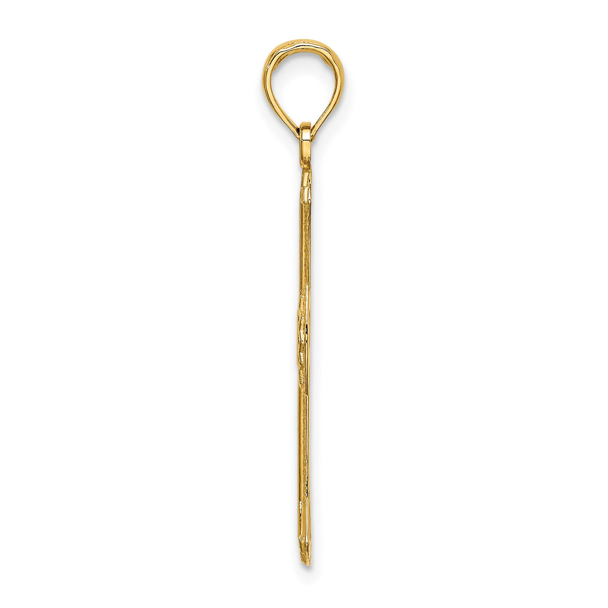 14K Textured and Cut-Out Cross Charm-K8554