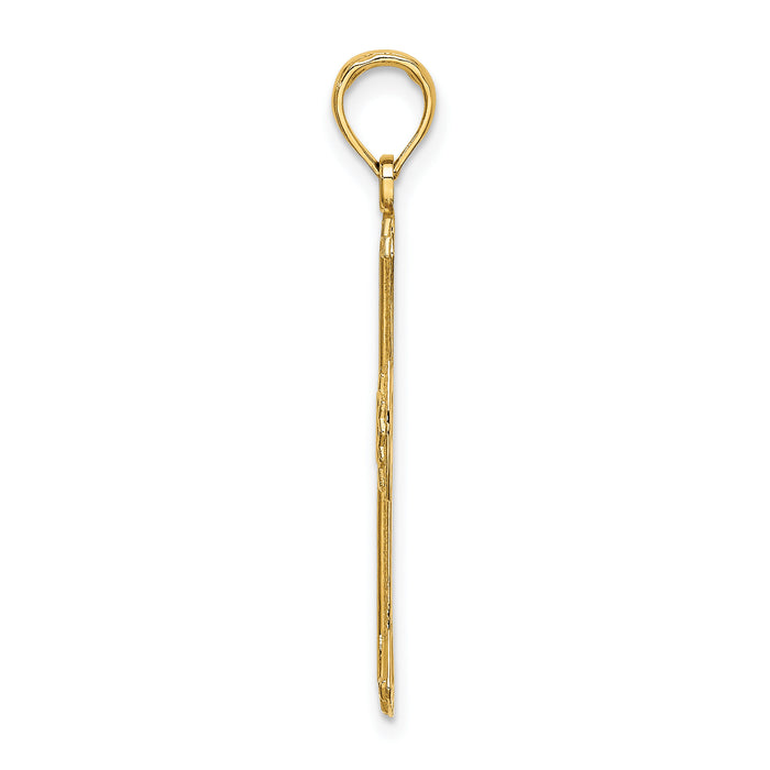 14K Textured and Cut-Out Cross Charm-K8554
