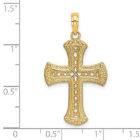 14K Textured and Cut-Out Cross Charm-K8554