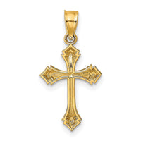 14K Textured w/ Arrow Ends Cross Charm-K8555