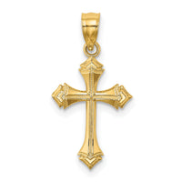 14K Textured w/ Arrow Ends Cross Charm-K8555