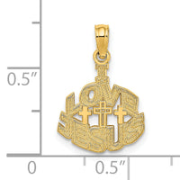 14K I LOVE JESUS Cross Charm-K8557