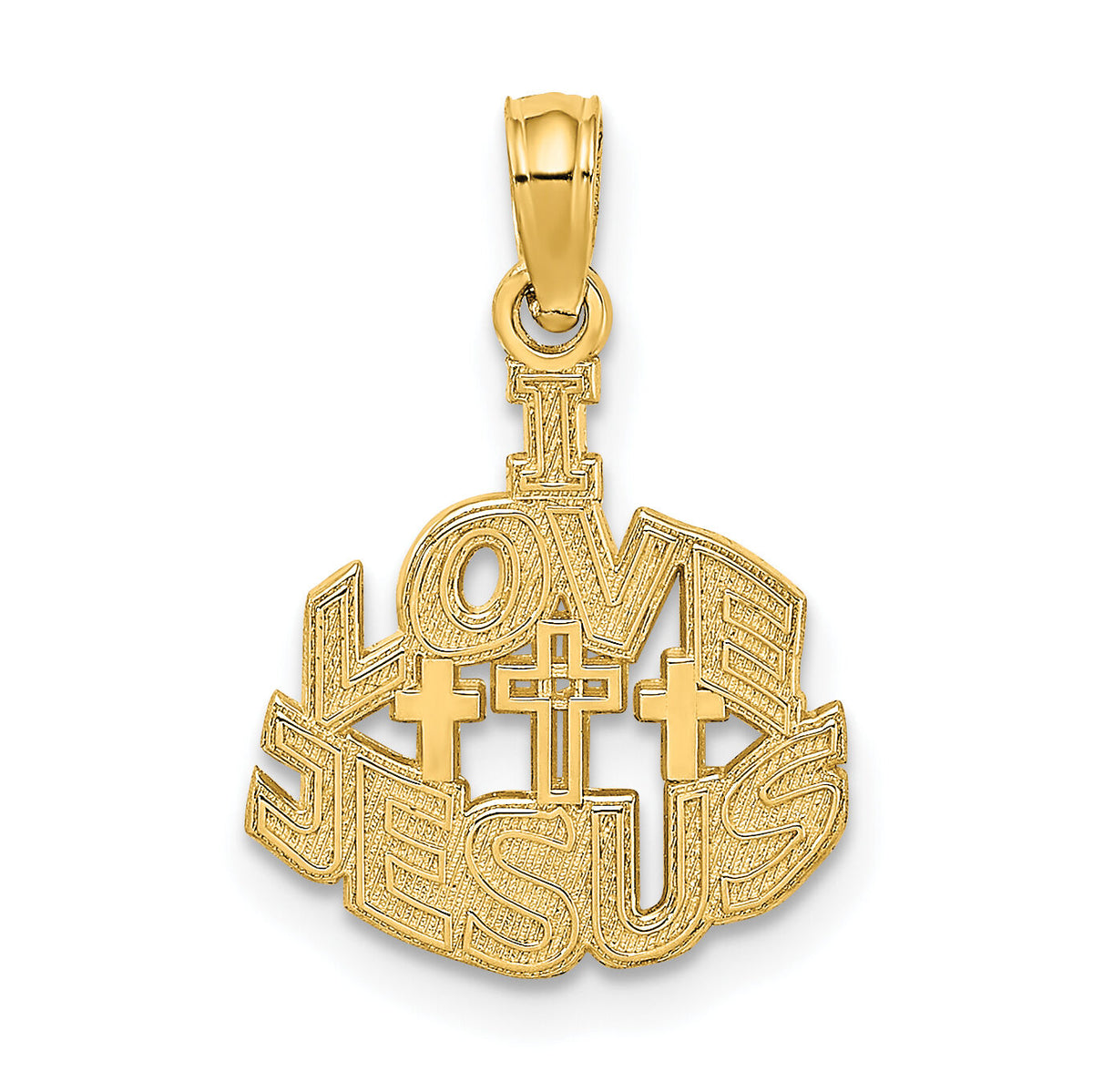 14K I LOVE JESUS Cross Charm-K8557