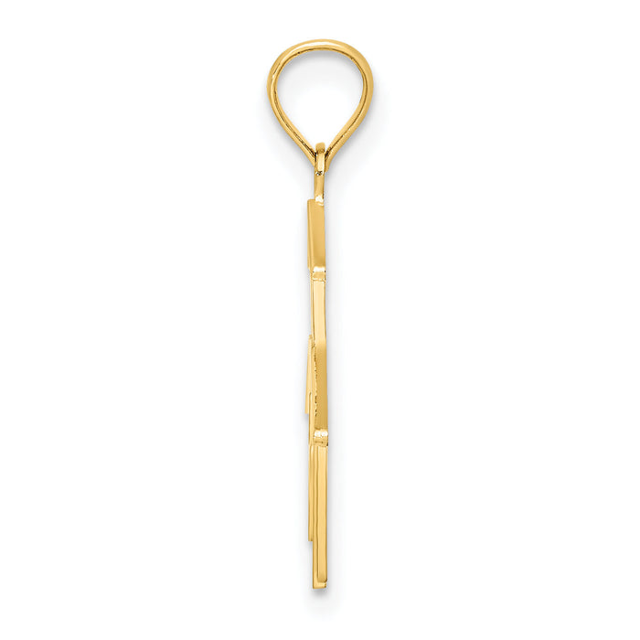 14K Church w/ Cross On Door Charm-K8561