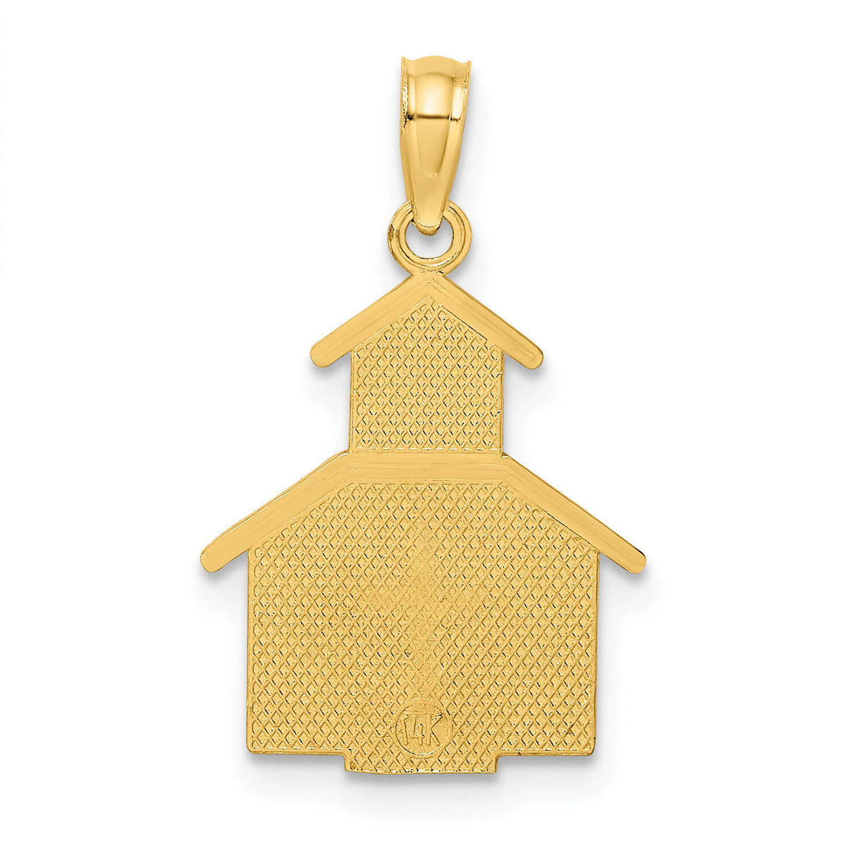 14K Church w/ Cross On Door Charm-K8561