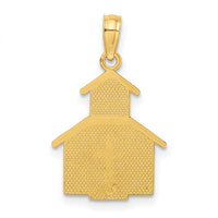 14K Church w/ Cross On Door Charm-K8561