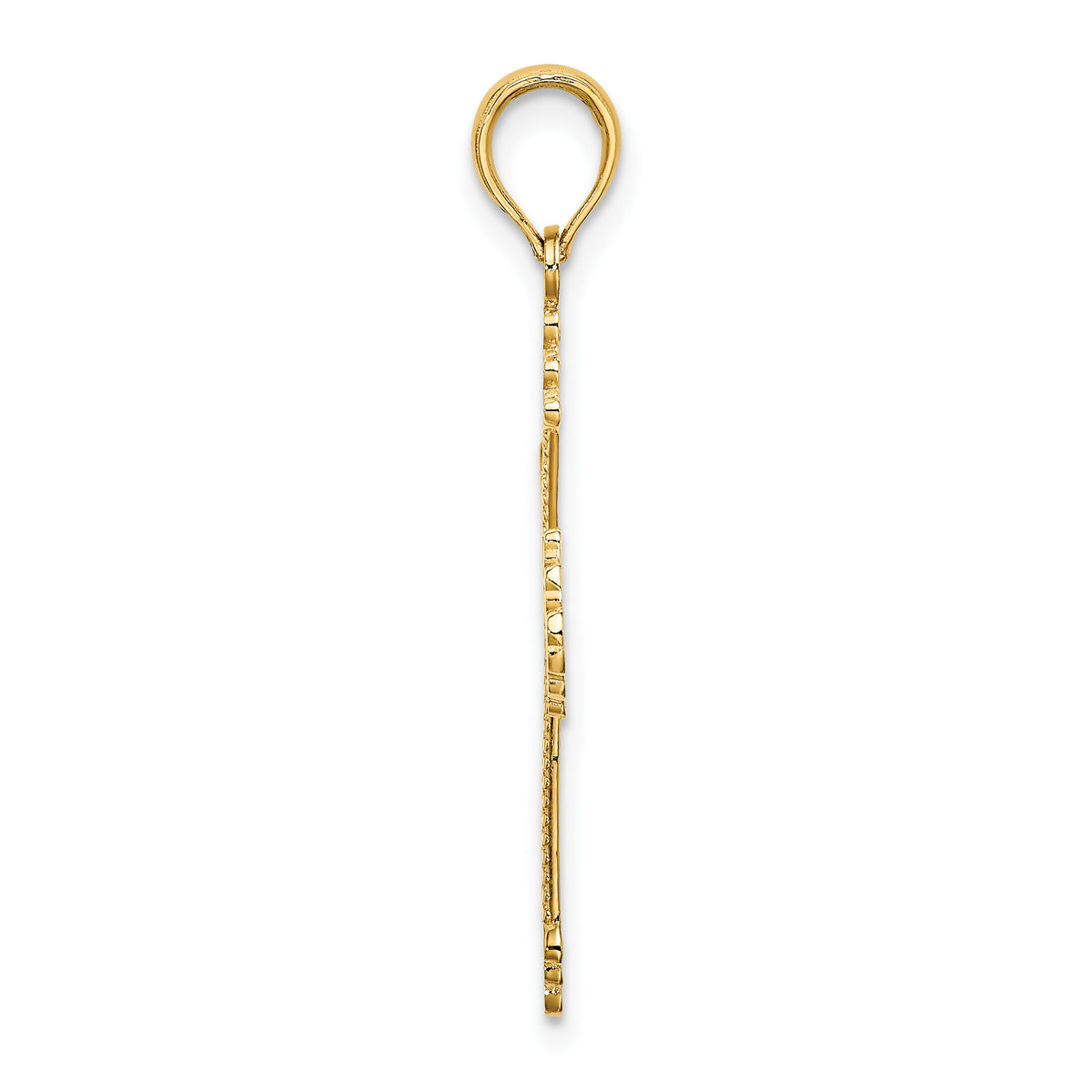 14K Cross w/ Heart Center Charm-K8562