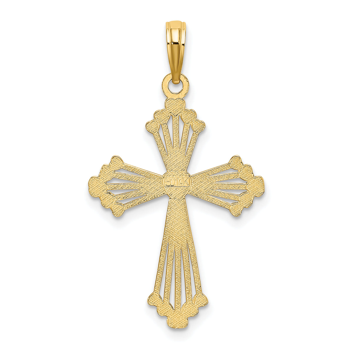 14K Cross w/ Heart Center Charm-K8562