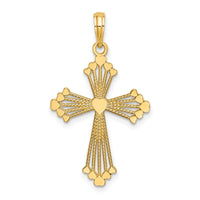 14K Cross w/ Heart Center Charm-K8562