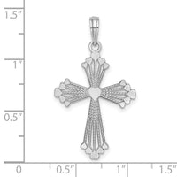 14K White Gold Cross w/ Heart Center Charm-K8562W